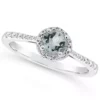 Coupon 👏 Sterling Silver 5mm Round Aquamarine Diamond Accent Halo Ring by Belk & Co. ✔️