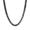 Outlet 🔥 Stainless Steel 7 Millimeter Round Box Chain Necklace with Black Ion Plating and Push Lock, 22 Inch by Belk & Co. 😍