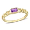 New ⌛ Octagon Amethyst Link Ring in 10k Yellow Gold by Belk & Co. 😍