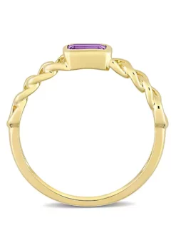 New ⌛ Octagon Amethyst Link Ring in 10k Yellow Gold by Belk & Co. 😍 -DealsBelk & Co. Store Belk 19473