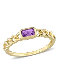 New ⌛ Octagon Amethyst Link Ring in 10k Yellow Gold by Belk & Co. 😍 -DealsBelk & Co. Store Belk 19476