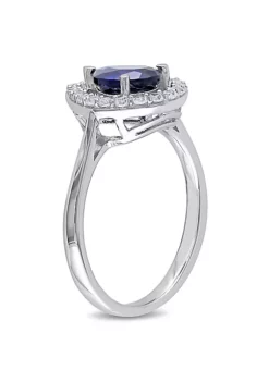 Best deal ⌛ Lab Created 3-Piece Set of 7.1 ct. t.g.w. Created Blue and Created White Sapphire Teardrop Halo Pendant with Chain, Stud Earrings and Ring in Sterling Silver by Belk & Co. 👏 -DealsBelk & Co. Store Belk 19484