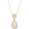 Hot Sale 🛒 Round 1/5 ct. t.w. Opal and 1/4 ct. t.w. Diamond Pendant Necklace Set in 10K Yellow Gold by Belk & Co. ✨