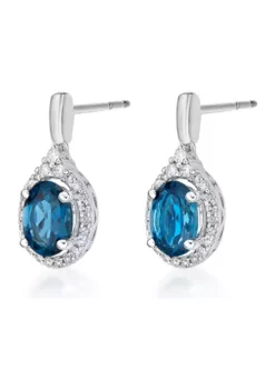 Hot Sale 🎉 2 ct. t.w. London Blue Topaz and 1/4 ct. t.w. Diamond Earrings in 10K White Gold by Belk & Co. 🌟 -DealsBelk & Co. Store Belk 19529