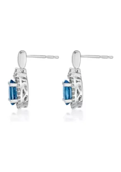 Hot Sale 🎉 2 ct. t.w. London Blue Topaz and 1/4 ct. t.w. Diamond Earrings in 10K White Gold by Belk & Co. 🌟 -DealsBelk & Co. Store Belk 19530