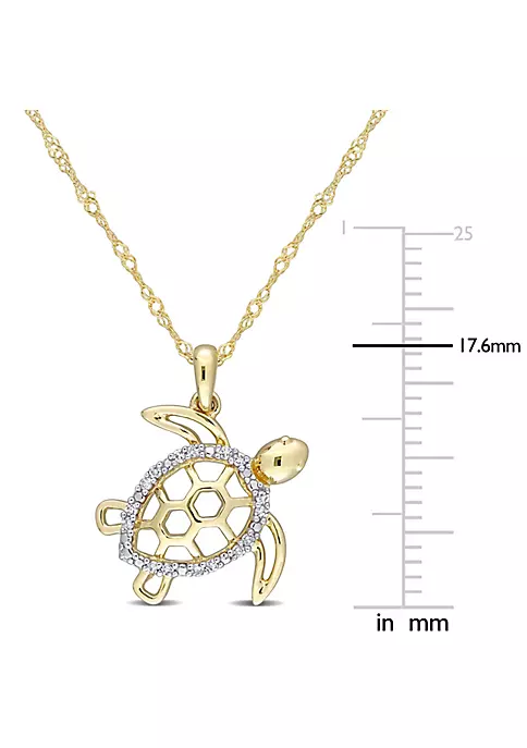 Best Sale 🛒 Diamond Accent Sea Turtle Pendant with Chain in 10K Yellow Gold by Belk & Co. 😉 3 Best Sale 🛒 Diamond Accent Sea Turtle Pendant with Chain in 10K Yellow Gold by Belk & Co. 😉 - Image 3