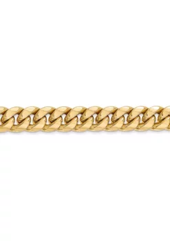 Buy 🛒 Mens 14K Yellow Gold 7.3mm Semi Solid Miami Cuban Chain Bracelet by Belk & Co. 😍 -DealsBelk & Co. Store Belk 19596
