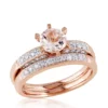 Wholesale 🤩 1/3 ct. t.w. Diamond and 4/5 ct. t.w. Morganite Bridal Set in 10k Rose Gold by Belk & Co. ✔️
