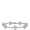Flash Sale 🛒 2 ct. t.w. Diamond Station Floral Link Bracelet in Sterling Silver by Belk & Co. ✨