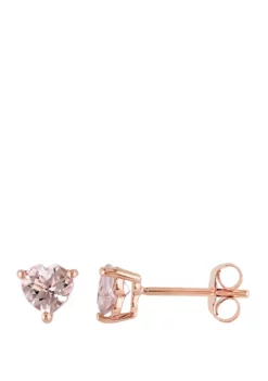 Best Sale ๐ฅฐ Morganite Solitaire Heart Stud Earrings by Belk & Co. ๐