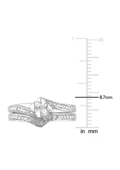 Brand new 👍 1/10 CT TW Diamond Chevron Bridal Set in Sterling Silver by Belk & Co. ⭐ -DealsBelk & Co. Store Belk 19618
