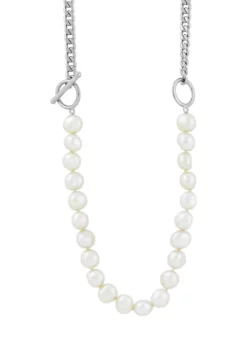 Best Sale โ Pearl Necklace in Sterling Silver by Belk & Co. ๐