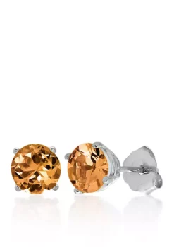 Top 10 ๐ฏ 10k White Gold Citrine Stud Earrings by Belk & Co. ๐