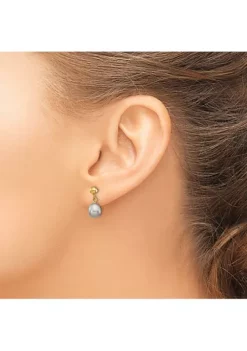Outlet 🛒 14K Yellow Gold 6-7mm Grey Rice Freshwater Cultured Pearl Dangle Post Earrings by Belk & Co. 👍 -DealsBelk & Co. Store Belk 19639