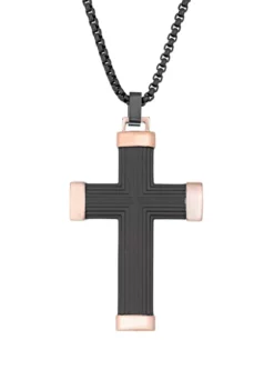 Wholesale 🛒 Stainless Steel Cross Pendant on 24 Inch Rhodium Box Chain by Belk & Co. 🔥 -DealsBelk & Co. Store Belk 19644