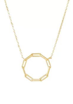 Buy 🤩 14K Yellow Gold Paperclip Circle on .24mm Cable Chain Necklace by Belk & Co. 🤩