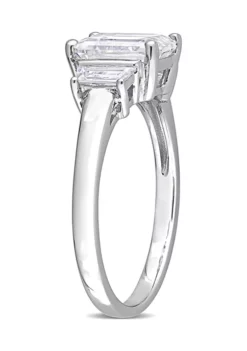 Deals 😍 2.3 ct. t.w. Created Moissanite Three-Stone Engagement Ring in Sterling Silver by Belk & Co. ⌛ -DealsBelk & Co. Store Belk 19658