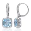 Promo 🎉 10k White Gold Blue Topaz and Diamond Earrings by Belk & Co. 🔔