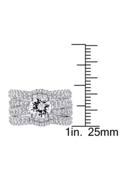 Outlet 🥰 1.2 ct. t.w. Created White Sapphire 3-Piece Bridal Set in Sterling Silver by Belk & Co. 🥰 -DealsBelk & Co. Store Belk 197
