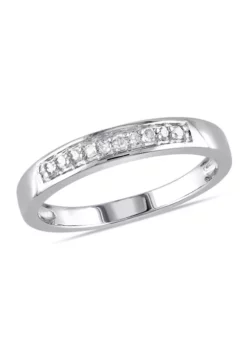 Discount 🔥 1/10 ct. t.w. Diamond Anniversary Band in Sterling Silver by Belk & Co. 😍