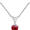 Coupon 🤩 3/5 ct. t.w. Created Ruby Heart Necklace with Diamonds in 10k White Gold by Belk & Co. 😀