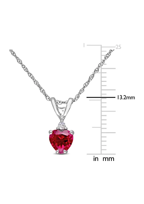 Coupon 🤩 3/5 ct. t.w. Created Ruby Heart Necklace with Diamonds in 10k White Gold by Belk & Co. 😀 2 Coupon 🤩 3/5 ct. t.w. Created Ruby Heart Necklace with Diamonds in 10k White Gold by Belk & Co. 😀 - Image 2