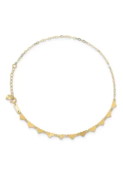 Promo ⭐ 14K Yellow Gold Oval Link Chain with Hearts 9 Inch Plus 1 Inch Extension Anklet by Belk & Co. ⭐ -DealsBelk & Co. Store Belk 19732