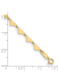 Promo ⭐ 14K Yellow Gold Oval Link Chain with Hearts 9 Inch Plus 1 Inch Extension Anklet by Belk & Co. ⭐ -DealsBelk & Co. Store Belk 19733