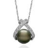 Best deal 🌟 Sterling Silver Tahitian Black Pearl and Diamond Pendant by Belk & Co. 🛒