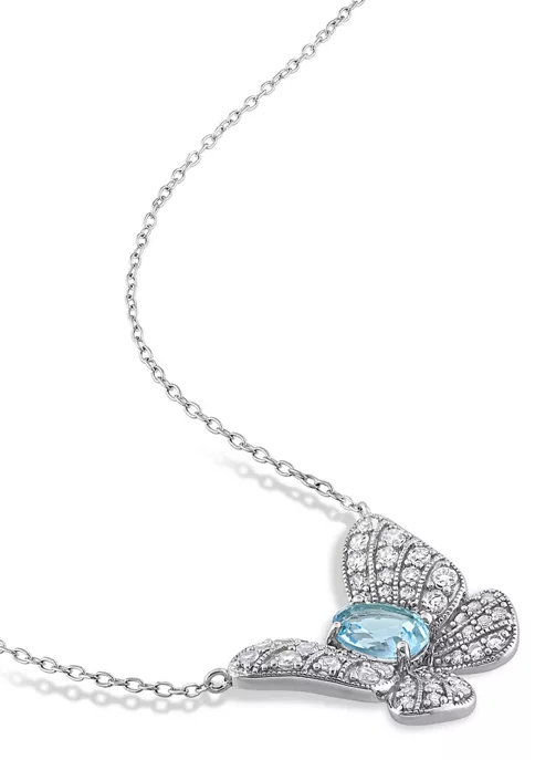Top 10 🌟 2.48 ct. t.g.w. Sky-Blue Topaz and Created White Sapphire Cluster Butterfly Pendant with Chain in Sterling Silver by Belk & Co. 💯 4 Top 10 🌟 2.48 ct. t.g.w. Sky-Blue Topaz and Created White Sapphire Cluster Butterfly Pendant with Chain in Sterling Silver by Belk & Co. 💯 - Image 4