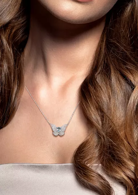 Top 10 🌟 2.48 ct. t.g.w. Sky-Blue Topaz and Created White Sapphire Cluster Butterfly Pendant with Chain in Sterling Silver by Belk & Co. 💯 5 Top 10 🌟 2.48 ct. t.g.w. Sky-Blue Topaz and Created White Sapphire Cluster Butterfly Pendant with Chain in Sterling Silver by Belk & Co. 💯 - Image 5