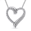 Best deal 🎉 Lab Created 3/4 CT TGW Created White Sapphire Crossover Heart Necklace in Sterling Silver by Belk & Co. 😍