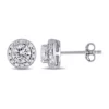 Wholesale 🤩 Lab Created 1.3 CT TGW Created White Sapphire Halo Stud Earrings in Sterling Silver by Belk & Co. 💯