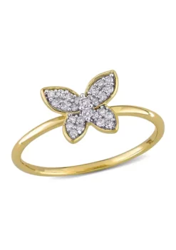 Cheapest 😀 1/8 ct. t.w. Diamond Butterfly Ring in 10k Yellow Gold by Belk & Co. 🤩