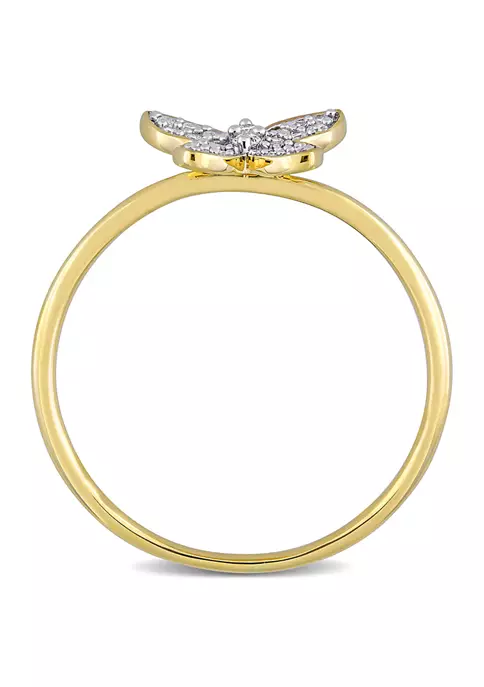 Cheapest ๐ 1/8 ct. t.w. Diamond Butterfly Ring in 10k Yellow Gold by Belk & Co. ๐คฉ 3 Cheapest ๐ 1/8 ct. t.w. Diamond Butterfly Ring in 10k Yellow Gold by Belk & Co. ๐คฉ - Image 3
