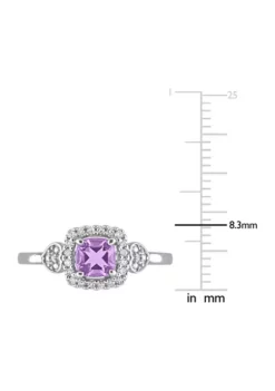 Deals 🔔 5/8 CT TGW Amethyst and 1/10 CT TW Diamond Square Halo Ring in Sterling Silver by Belk & Co. 👍 -DealsBelk & Co. Store Belk 19805
