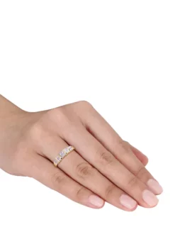 Hot Sale 😍 Baguette and Round 1/2 ct. t.w. Diamond Anniversary Band in 14K Yellow Gold by Belk & Co. 👍 -DealsBelk & Co. Store Belk 1981