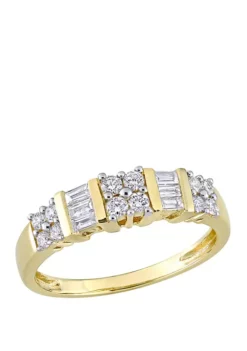 Hot Sale 😍 Baguette and Round 1/2 ct. t.w. Diamond Anniversary Band in 14K Yellow Gold by Belk & Co. 👍 -DealsBelk & Co. Store Belk 1982