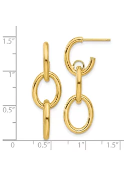 Discount 🔥 14K Yellow Gold Polished Double Round Dangle Post Earrings by Belk & Co. 🤩 -DealsBelk & Co. Store Belk 19844