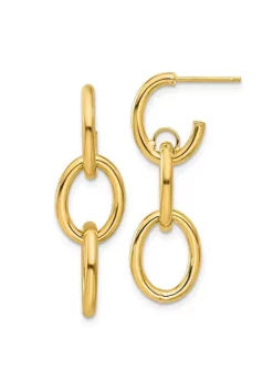 Discount 🔥 14K Yellow Gold Polished Double Round Dangle Post Earrings by Belk & Co. 🤩 -DealsBelk & Co. Store Belk 19845