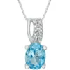 Outlet 🥰 1.6 ct. t.w. Blue Topaz and 1/10 ct. t.w. Diamond Pendant Necklace by Belk & Co. 🥰