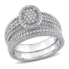 Buy 🔔 1/3 CT TDW Diamond Oval Shape Cluster Bridal Set in Sterling Silver by Belk & Co. ⌛
