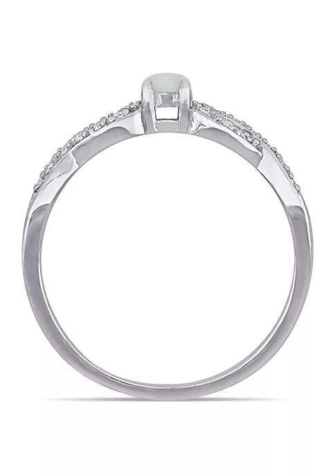 Outlet ⌛ 1/10 CT TW Diamond and Opal Infinity Ring in Sterling Silver by Belk & Co. ⭐ 5 Outlet ⌛ 1/10 CT TW Diamond and Opal Infinity Ring in Sterling Silver by Belk & Co. ⭐ - Image 5