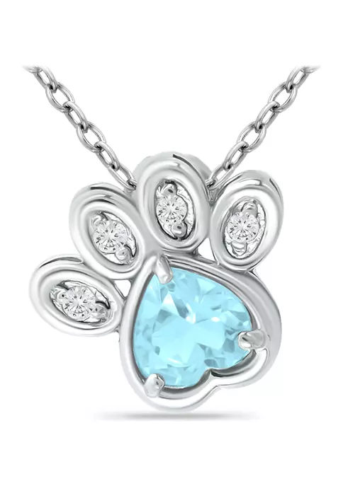 Buy โญ 3/4 ct. t.w. Blue and White Topaz Paw Necklace, Sterling Silver by Belk & Co. ๐ 5 Buy โญ 3/4 ct. t.w. Blue and White Topaz Paw Necklace, Sterling Silver by Belk & Co. ๐ - Image 5