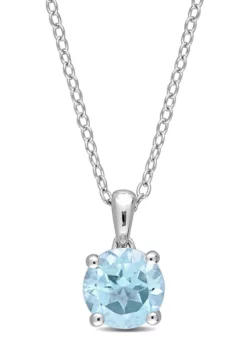Coupon ✨ 1.53 ct. t.g.w. Sky Blue Topaz Solitaire Pendant with Chain in Sterling Silver by Belk & Co. ✨