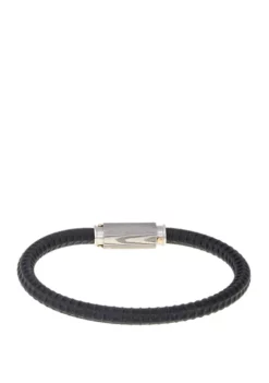 Discount ๐งจ Damascus Steel and Silicone Bracelet with Gold Tone IP Black by Belk & Co. ๐