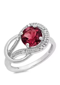 New ✨ 10K White Gold Garnet and 2 ct. t.w. Diamond Accent Ring by Belk & Co. ✔️