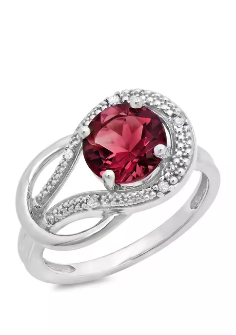 New ✨ 10K White Gold Garnet and 2 ct. t.w. Diamond Accent Ring by Belk & Co. ✔️ 1 New ✨ 10K White Gold Garnet and 2 ct. t.w. Diamond Accent Ring by Belk & Co. ✔️