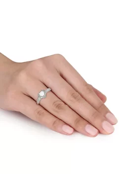 Budget 🛒 Sterling Silver Opal and Diamond Ring by Belk & Co. 👍 -DealsBelk & Co. Store Belk 19909