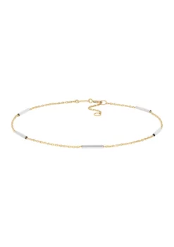 Top 10 🎉 Tincup Round Tube Station Links Anklet in 10K Yellow and White Gold by Belk & Co. 💯